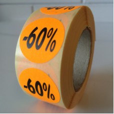 Etiket Ø27mm fluor oranje -60% 500/rol Td27511660